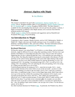 Abstract Algebra with Maple