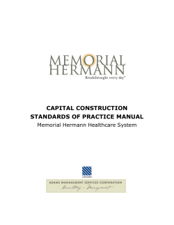 CAPITAL CONSTRUCTION STANDARDS OF PRACTICE MANUAL