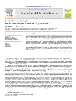 Hub locationБ&euro;&ldquo;allocation in intermodal logistic networks