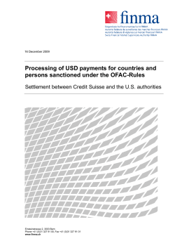 Processing of USD payments for countries and persons
