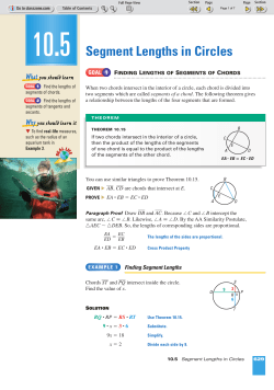 Segment Lengths in Circles