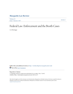 Federal Law: Enforcement and the Booth Cases