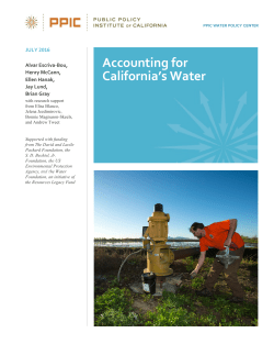 Accounting for California`s Water - Public Policy Institute of California
