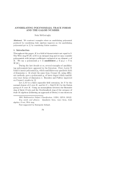 Annihilating Polynomials, Trace Forms and the Galois