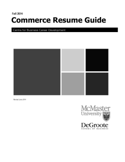 Commerce Resume Guide - DeGroote School of Business
