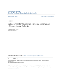 Eating Disorder Narratives: Personal Experiences of Anorexia and