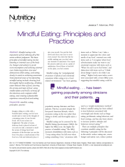 Mindful Eating: Principles and Practice
