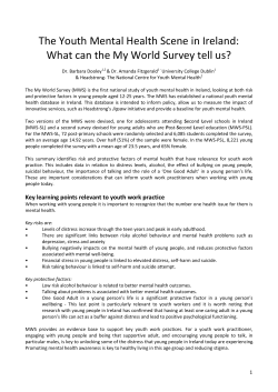 The Youth Mental Health Scene in Ireland: What can the My World