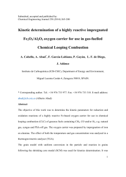 Kinetic determination of a highly reactive impregnated Fe2O3/Al2O3