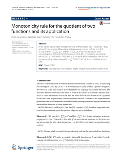 Monotonicity rule for the quotient of two functions and its application