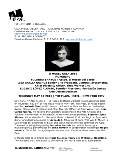 FOR IMMEDIATE RELEASE