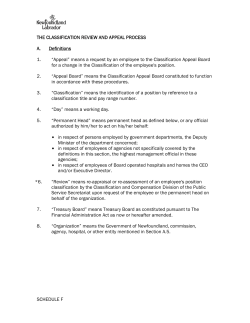 Classification Review and Appeal Process