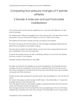 Comparing foot pressure changes of 9 sprinter athletes 5 female 4