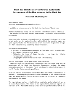 The Speech of Commissioner Maria Damanaki at the Black Sea