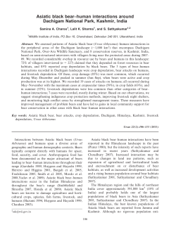 Asiatic black bear&ndash;human interactions around Dachigam National