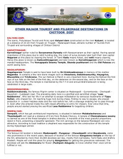 OTHER MAJAOR TOURIST AND PILGRIMAGE DESTINATIONS IN