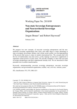 Non-state Sovereign Entrepreneurs and Non