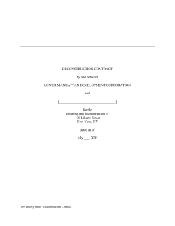 LMDC Deconstruction Contract - Lower Manhattan Development