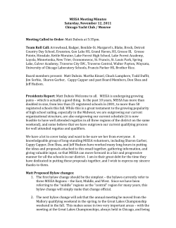 MISSA Meeting Minutes Saturday, November 12