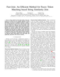 Fast-Join: An Efficient Method for Fuzzy Token Matching based