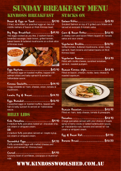 our Breaky Menu