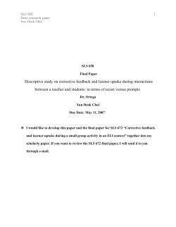 Descriptive study on corrective feedback and