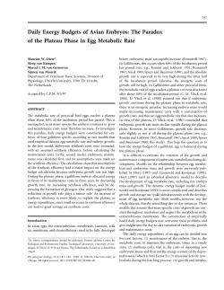 Daily Energy Budgets of Avian Embryos: The Paradox of the Plateau
