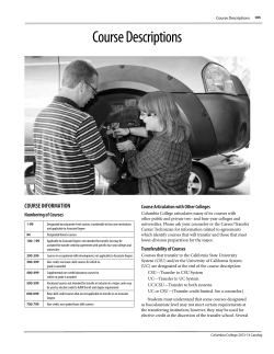 Course Descriptions