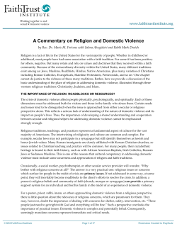 A Commentary on Religion and Domestic