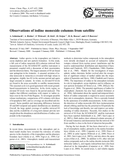 Observations of iodine monoxide columns from satellite