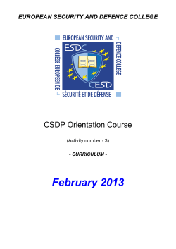 CSDP Orientation Course