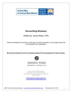 Accounting Glossary - Center for Nonprofit Excellence