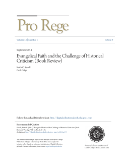Evangelical Faith and the Challenge of Historical Criticism