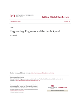 Engineering, Engineers and the Public Good