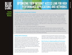 OPTIMIZING YOUR INTERNET ACCESS LINK FOR HIGH