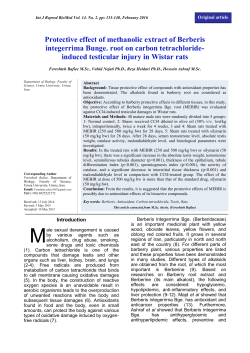 Protective effect of methanolic extract of Berberis integerrima Bunge