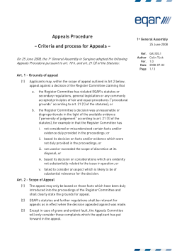 Appeals Procedure