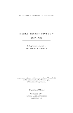 henry bryant bigelow - National Academy of Sciences