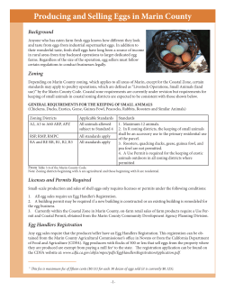 Producing and Selling Eggs in Marin County
