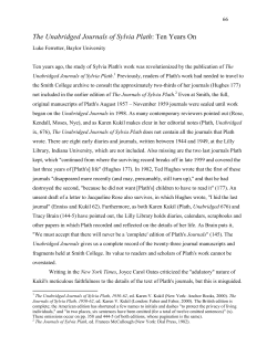 The Unabridged Journals of Sylvia Plath: Ten