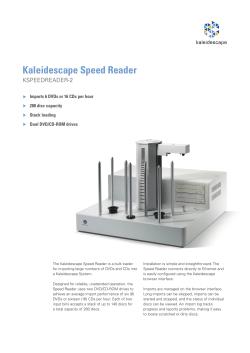 Datasheet: Kaleidescape Speed Reader (A4 version)