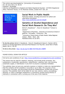 Genetics of Alcohol Dependence and Social Work Research: Do
