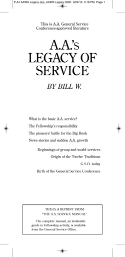 P-44 - A.A.`s Legacy of Service
