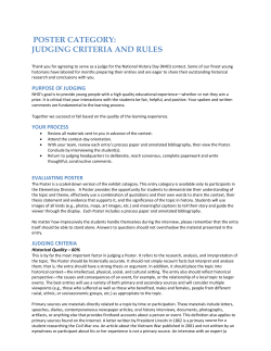 POSTER CATEGORY: JUDGING CRITERIA AND RULES