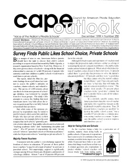 Survey Finds Public Likes School Choice, Private Schools