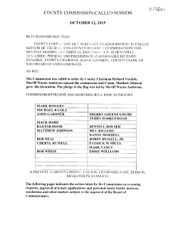 October Called Session - Sullivan County Clerk