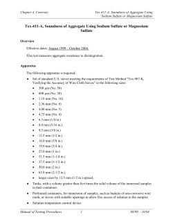 Tex-411-A, Soundness of Aggregate Using Sodium Sulfate or