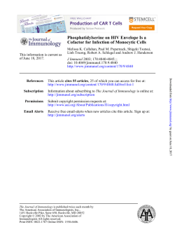 Phosphatidylserine on HIV Envelope Is a Cofactor for Infection of