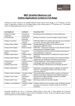 Outline applications invited to submit full applications