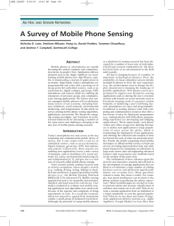 A Survey of Mobile Phone Sensing